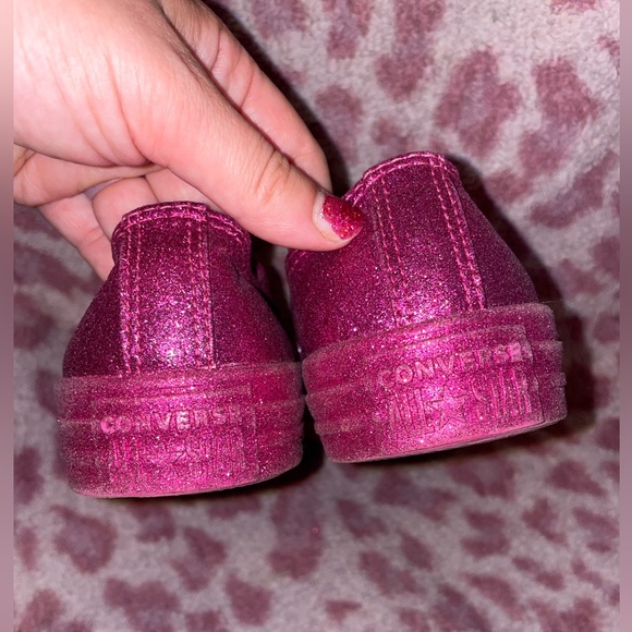 Women's Pink Glitter Low Top Coverse Size 6 - Picture 5 of 10
